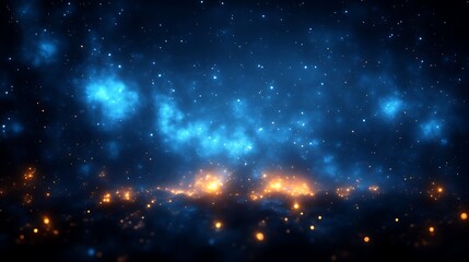 Obraz premium Celestial Nebula with Glowing Stars and Dust