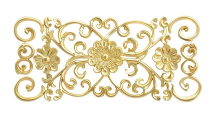 Beautiful golden decorative element in an elegant cut out form, Delicate and shiny for various decorative purposes, Ideal for adding a touch of luxury to any setting.