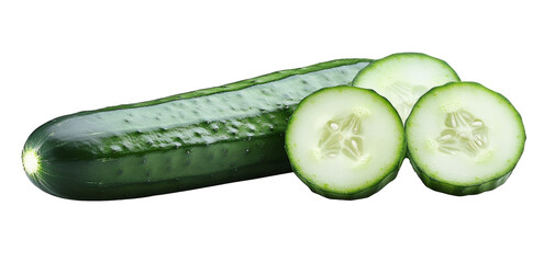 Slice of cucumber isolated on transparent png