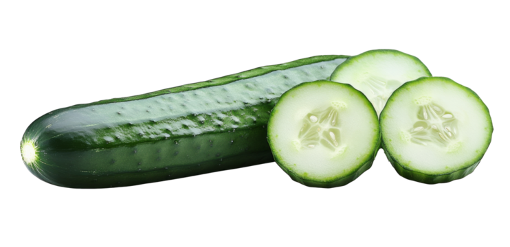Slice of cucumber isolated on transparent png
