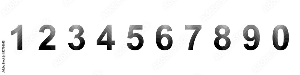 Aufkleber abstract set on consecutive numbers. ten numbers from one to zero. number abstract concept vector il