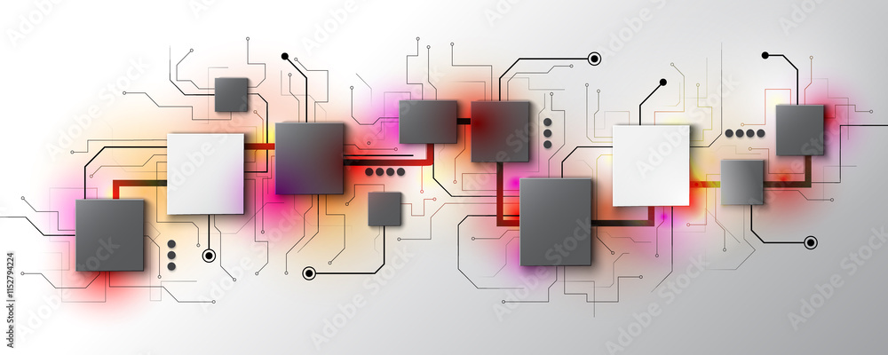 Aufkleber abstract geometric technology background image communication network circuit board