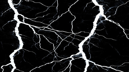 view of chaotic lightning bolts in electric blue
