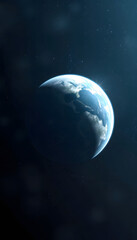 Fototapeta premium earth in space created with Technology, dramatic atmosphere, with white tones