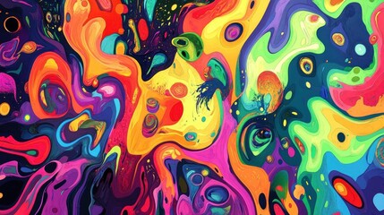 Fototapeta premium Vibrant Abstract Swirls: A Kaleidoscope of Colors