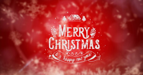 Image of christmas and new year greetings text over christmas decoration © vectorfusionart