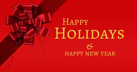 Image of christmas and new year greetings text over christmas decoration © vectorfusionart