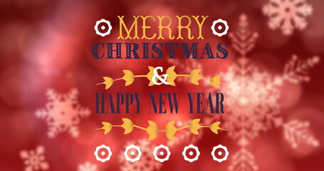 Image of christmas and new year greetings text over christmas decoration © vectorfusionart
