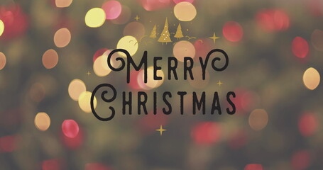 Image of christmas greetings text over christmas tree © vectorfusionart