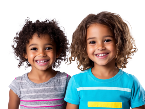 Happy kids having fun isolated transparent background