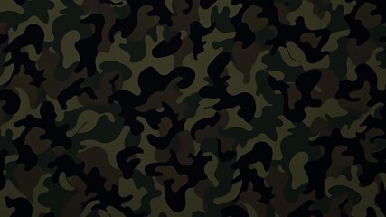 Black camouflage military background with intricate patterns of dark shades, blending seamlessly into the shadows, defense, tactical