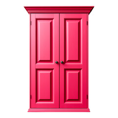 Bright Pink Wooden Cabinet with Two Doors in Glossy Finish