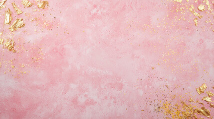 Fototapeta premium Soft pink background with gold glitter and foil accents, perfect for elegant designs