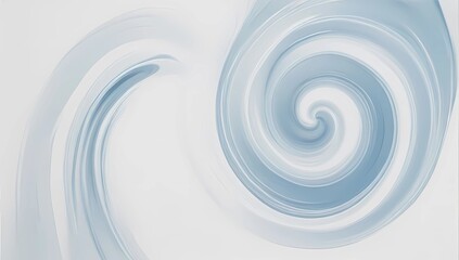 Minimalist Modern Design with Soft Pale Blue Swirl on a White Canvas, Creating a Peaceful Abstract Background
