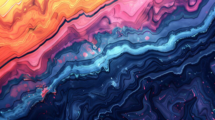 Obraz premium blue and yellow abstract watercolor