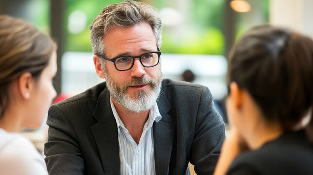 Faculty Member Meeting with Students in Modern Office Setting During Office Hours