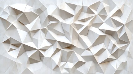 Obraz premium Stunning Abstract 3D Render: Crisply Detailed Geometric Forms in Off-White. AI Generated