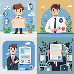 business woman with curriculum vitae Art & Illustration