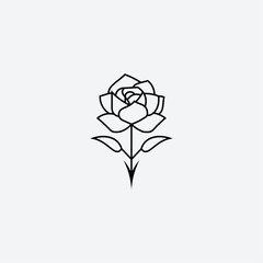 Minimalist Modern Rose for Flower or Plant Garden shop logo design