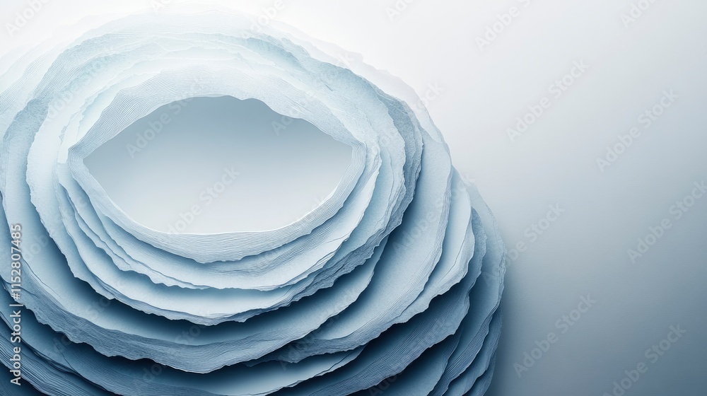 Poster abstract layered paper art with soft curves and gradients, creating a visually soothing and modern a