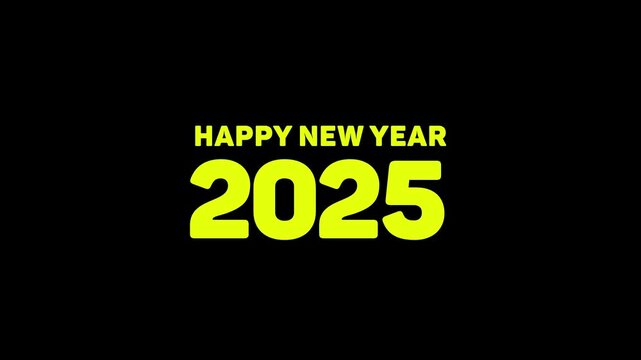 Happy New Year 2025 Motion Graphic animation suitable for festive celebrations and new year's events