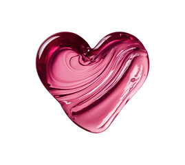 Pink-toned transparent heart shape isolated on transparent background