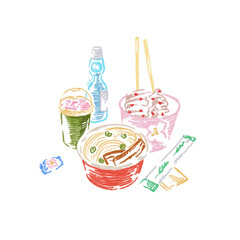 Asian street food set