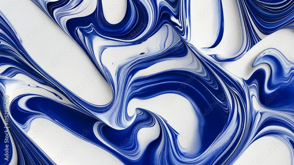 Aufkleber abstract blue and white swirls create a mesmerizing pattern evoking fluid movement and artistic expr
