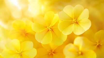 Fototapeta premium Vibrant Yellow Flowers Blooming Brightly in Sunlight: Close-Up Photo. AI Generated