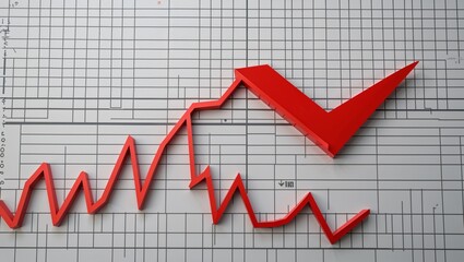 large red arrow points down wards over gridded financial chart showing sharp decline value