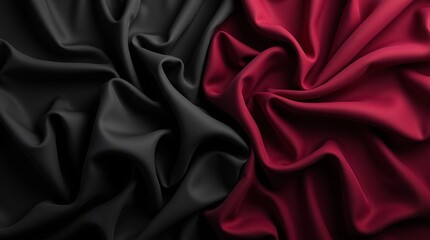 Obraz premium Black dark gray purple burgundy red background. Silk satin fabric. Luxury elegant beauty premium rich. Shiny glitter shimmer silky. Drapery fold crease. Christmas birthday Valentine romance festival