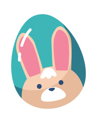 Easter egg with cute bunny