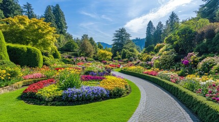 Vibrant Spring Blossoms in Butchart Gardens