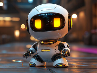Futuristic and Cute Robot Character