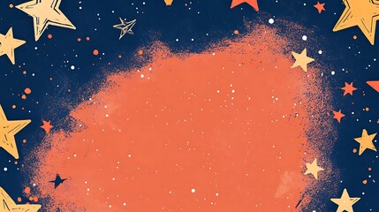 Fototapeta premium Vibrant Starry Night Sky Digital Illustration: Cosmic Abstract Artwork Background. AI Generated