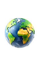 Obraz premium 3d tech style earth globe isolated on white background, low-poly