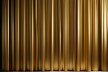 a close up of a gold curtain with a black background