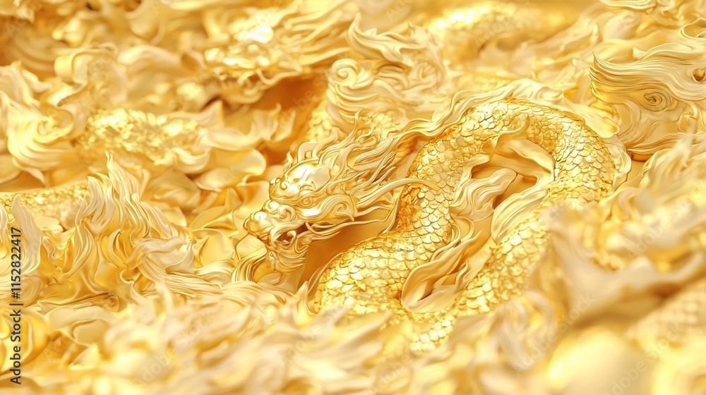 Poster elegant and ornate chinese inspired patterns featuring intricate gold elements and a text placement 