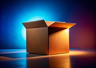Cardboard Box Silhouette Photography: Packaging Design Shadows & Light