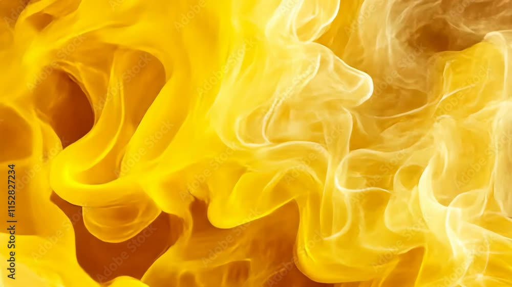 Aufkleber bright yellow flames creating swirling patterns against a dark background in a dynamic display of fi