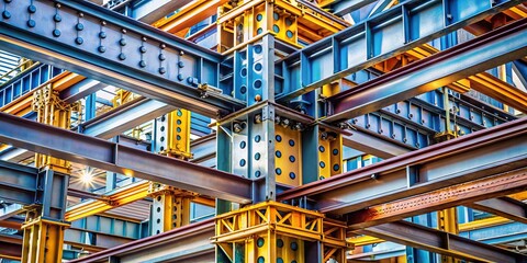 Close-Up Metal Building Construction: Technical Details & Steps -  High-Resolution Image