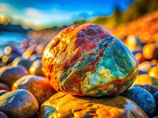 Close Up Stone Texture Photography: Rule of Thirds Composition, Rough Surface Detail, Natural Rock Formation