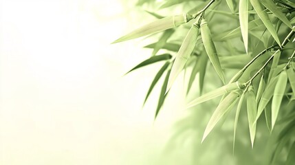 Obraz premium A serene and tranquil digital 3D showcasing the edge of a bamboo forest with a warm festive glow and a reserved space for text or overlays