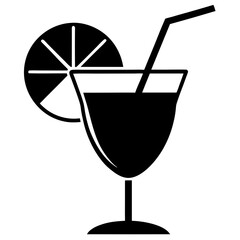 Minimalist Cocktail Illustration with Clean Lines Silhouette