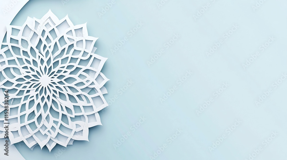 Poster captivating and visually striking oriental geometric pattern with a clean balanced 3d design that cr