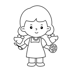 Vector of careers character outline for coloring book