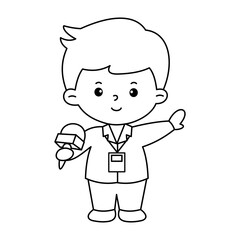 Vector of careers character outline for coloring book