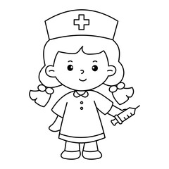 Vector of careers character outline for coloring book