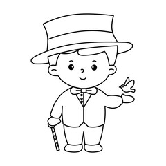 Vector of careers character outline for coloring book