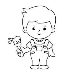 Vector of careers character outline for coloring book